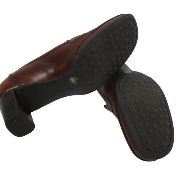 Antonio Melani Kenley Cognac Leather Loafers Size 7M Quiet Luxury Classic - Picture 5 of 8